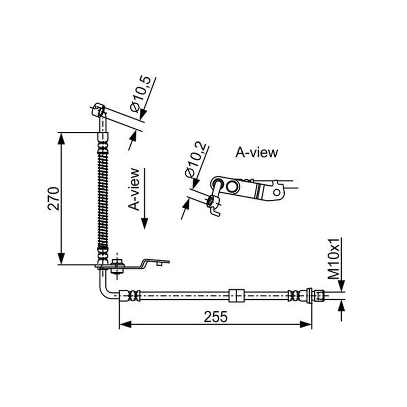Bosch Brake Hydraulic Hose Line Front Left 1 987 481 954