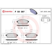 Brembo 4 x Rear Brake Pad Set P59087