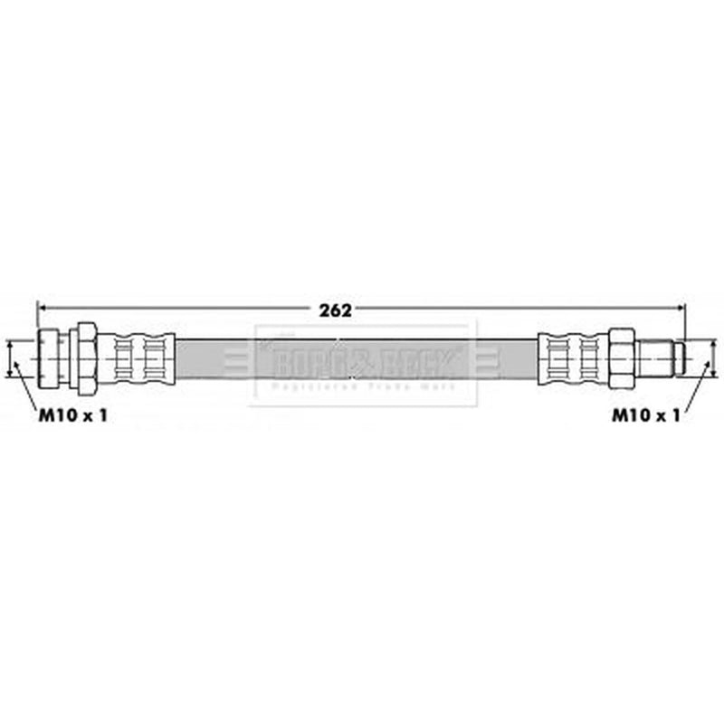 Borg & Beck Brake Hydraulic Hose Line Left BBH6328