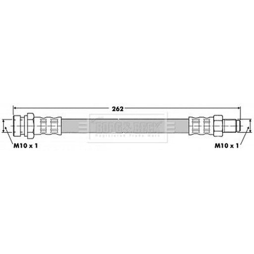 Borg & Beck Brake Hydraulic Hose Line Left BBH6328