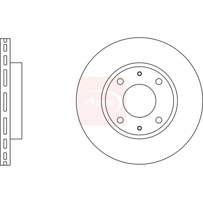 Apec 2 x Vented Front Brake Discs DSK2916