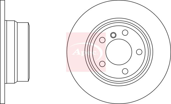 Apec 2 x Brake Disc Set Solid
