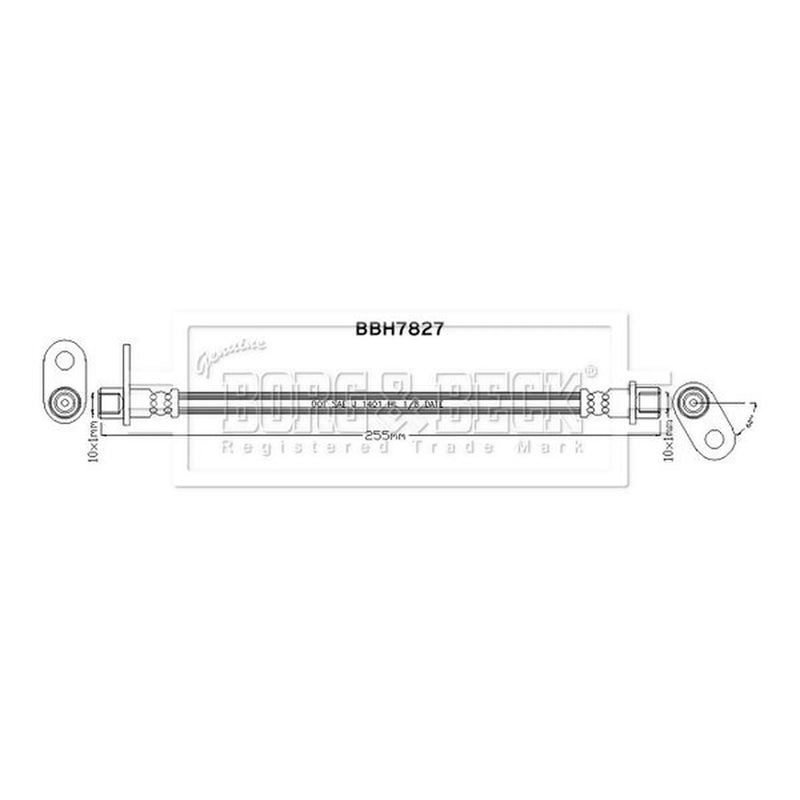 Borg & Beck Brake Hydraulic Hose Line Rear BBH7827