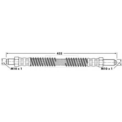 Borg & Beck Brake Hydraulic Hose Line Rear Left BBH6387