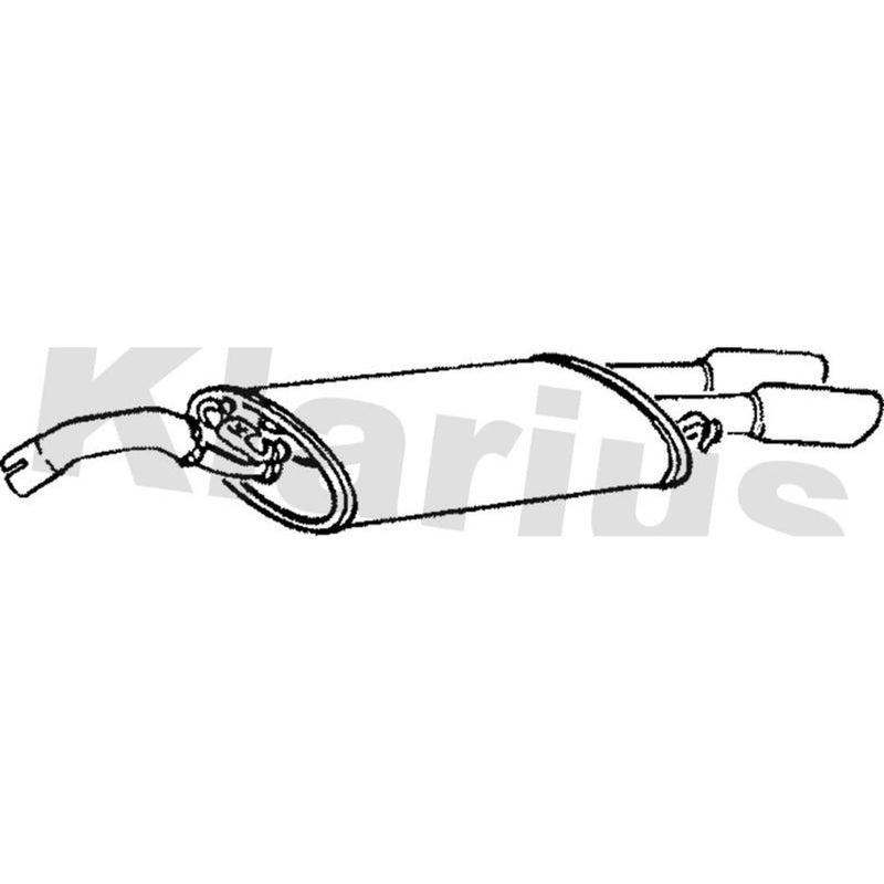 Klarius Box With Tail Pipe Rear VW190G