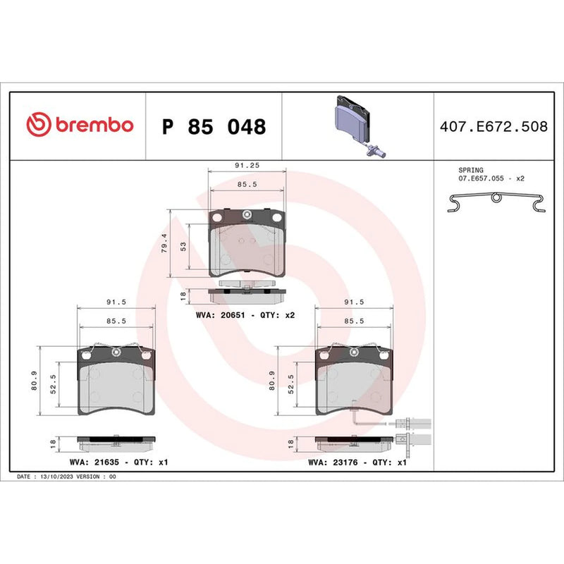 Brembo Front Brake Pad Set P85048