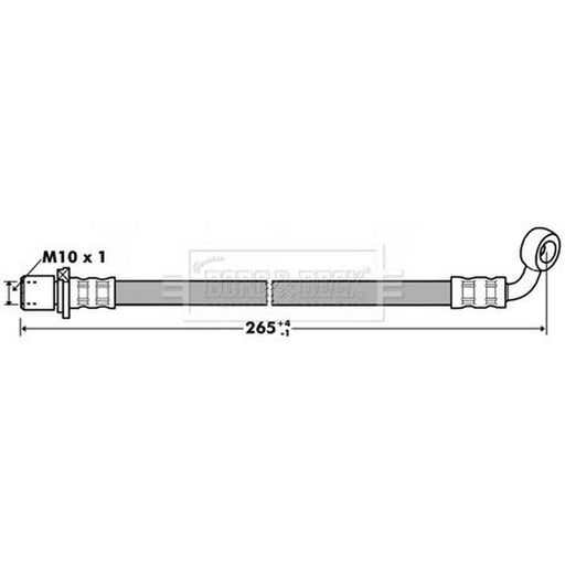 Borg & Beck Brake Hydraulic Hose Line Rear Right BBH7282