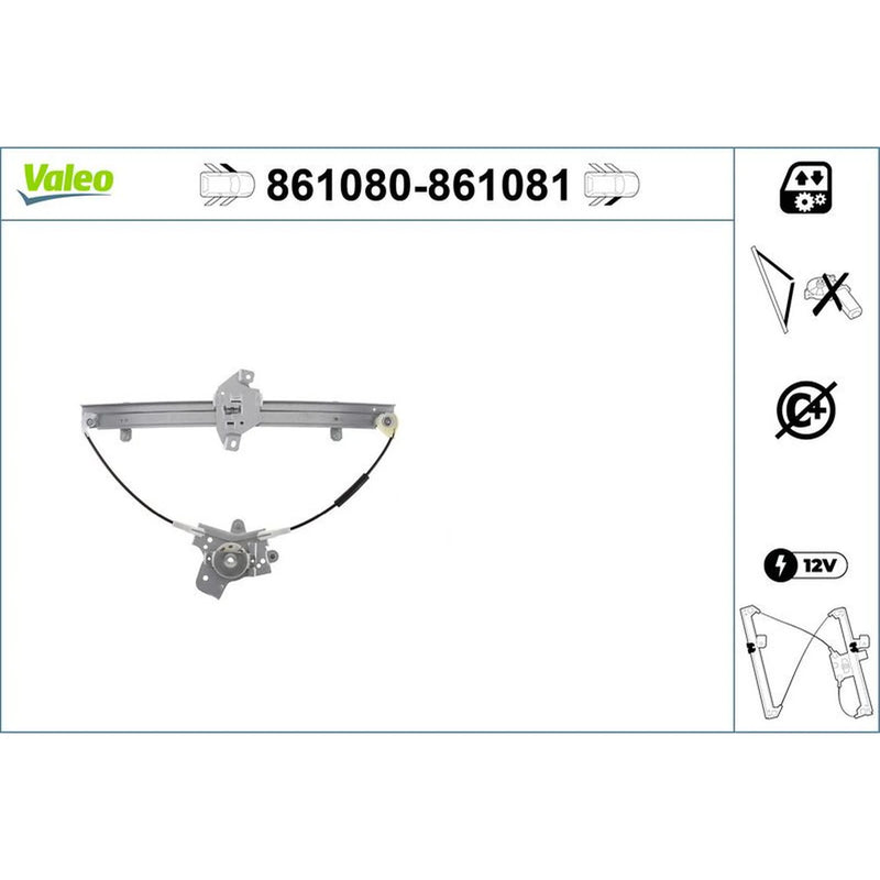 Valeo Electric Window Regulator Lifter Left Front 861080