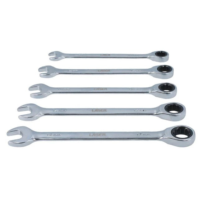 Laser Tools Ratchet Ring Combination Spanner Set 5pc - PL