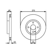 Bosch 2 x Vented Front Brake Discs 0 986 479 472