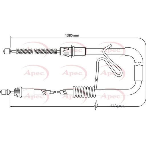 Apec Handbrake Cable Right Rear CAB1186