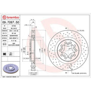 Brembo 2 x Perforated/Vented Front Brake Discs 09.7267.50