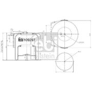 Febi Air Suspension Bellow 347mm Rear 109297