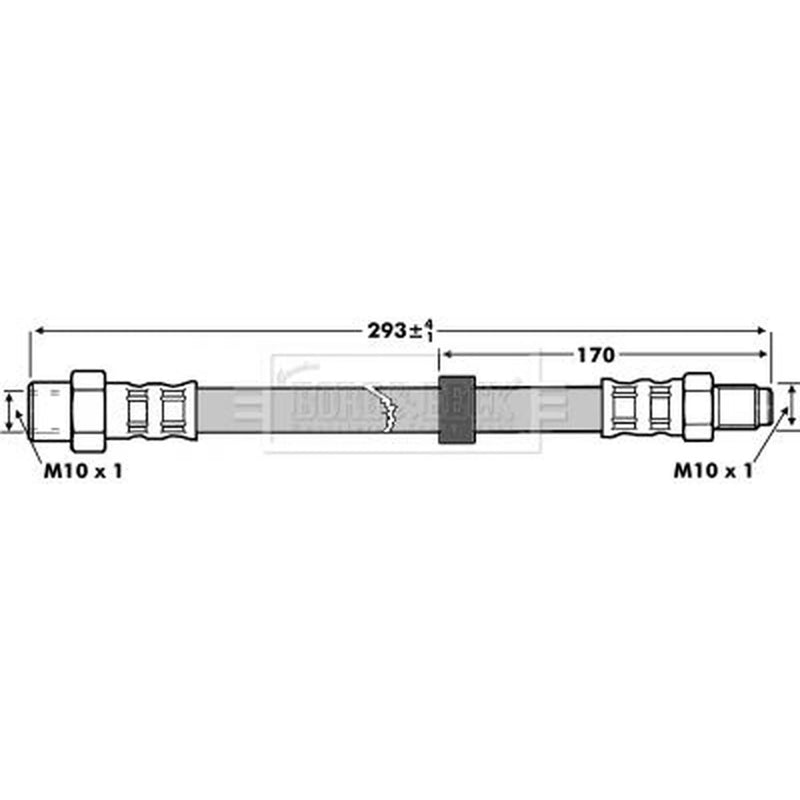Borg & Beck Brake Hydraulic Hose Line Rear Left BBH7294