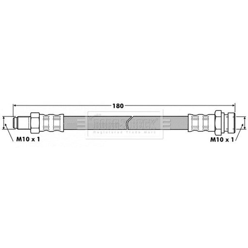 Borg & Beck Brake Hydraulic Hose Line Left BBH7453