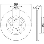 DON 2 x Internally Vented Front Brake Discs PCD14372