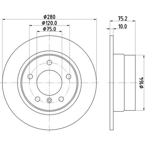 DON 2 x Solid Rear Brake Discs PCD20952