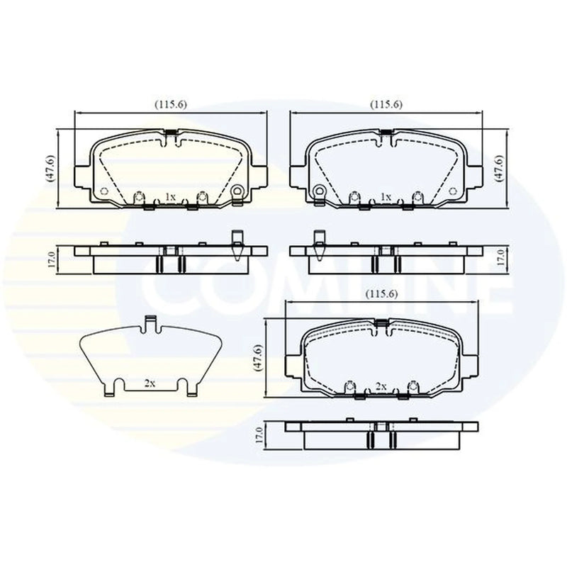 Comline 4 x Rear Brake Pad Set CBP32860