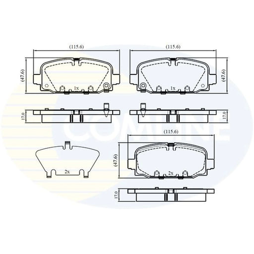 Comline 4 x Rear Brake Pad Set CBP32860