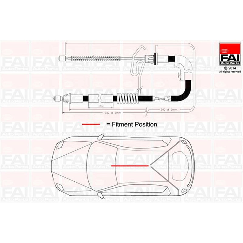 FAI Handbrake Cable Front FBC0043