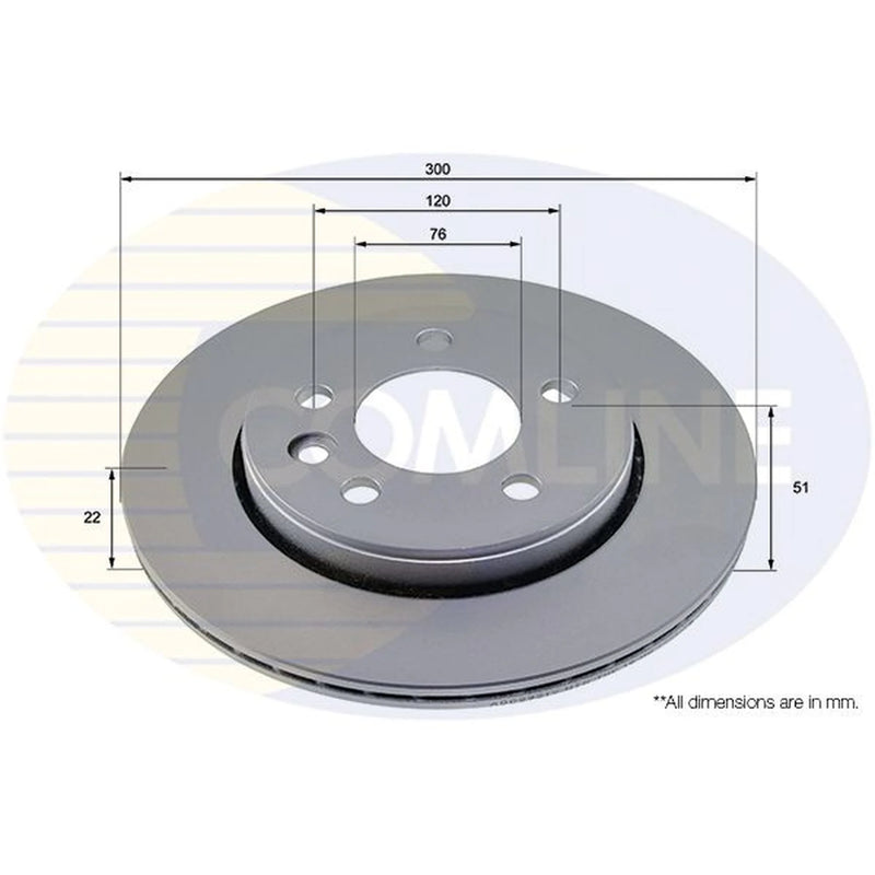 Comline 2 x Internally Vented Rear Brake Discs ADC2921V
