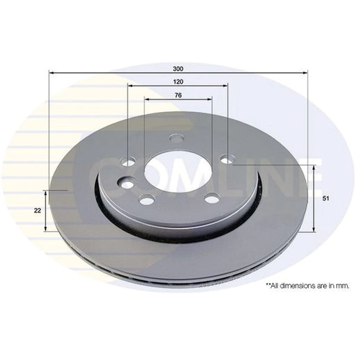 Comline 2 x Internally Vented Rear Brake Discs ADC2921V