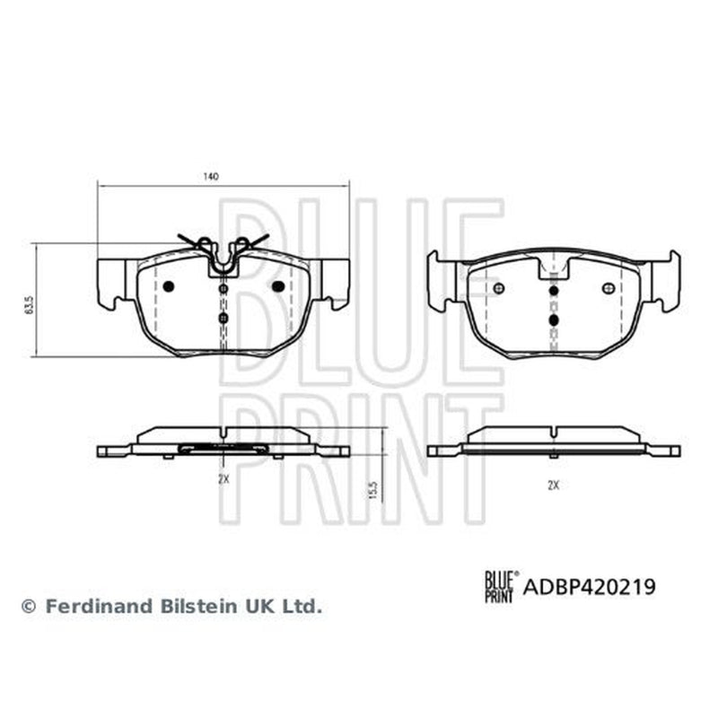 Blue Print Rear Brake Pad Set ADBP420219