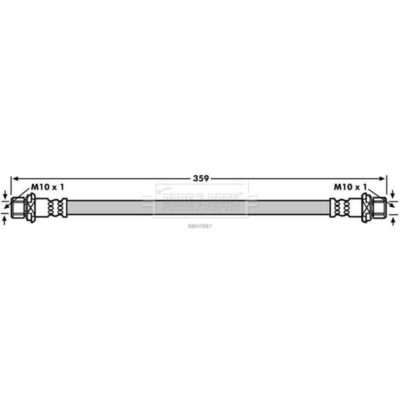 Borg & Beck Brake Hydraulic Hose Line Front Left BBH7887