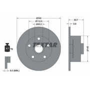 Textar 2 x Solid Rear Brake Discs 92154303