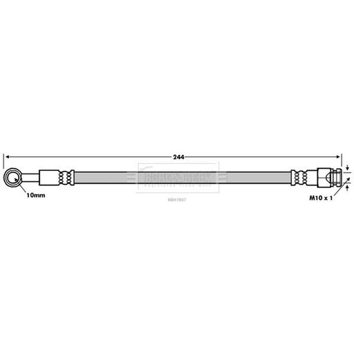 Borg & Beck Brake Hydraulic Hose Line Left BBH7807