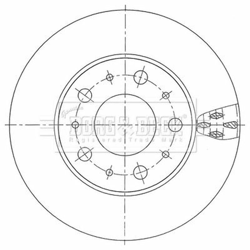 Borg & Beck 2 x Vented Front Brake Discs BBD6125S