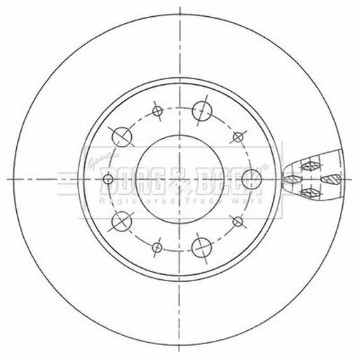 Borg & Beck 2 x Vented Front Brake Discs BBD6125S