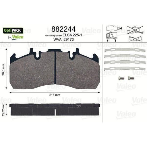 Genuine Valeo Brake Pads Fits Rt/Vt Midlum/FLeft Ii Valeo  - Town Parts