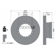 Textar 2 x Internally Vented Brake Discs 93308700