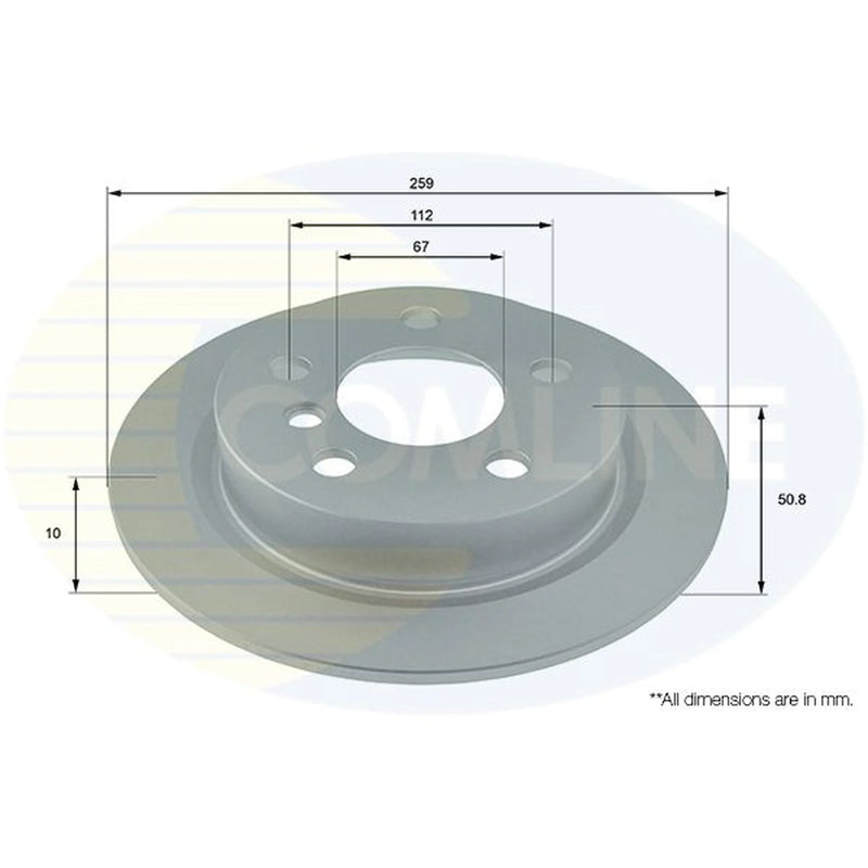 Comline 2 x Solid Rear Brake Discs ADC1789