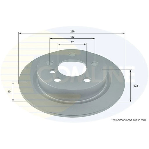 Comline 2 x Solid Rear Brake Discs ADC1789