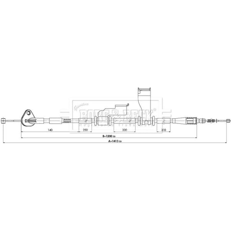 Borg & Beck Handbrake Cable Right Rear BKB3895