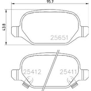 Brembo 4 x Rear Brake Pad Set P23151