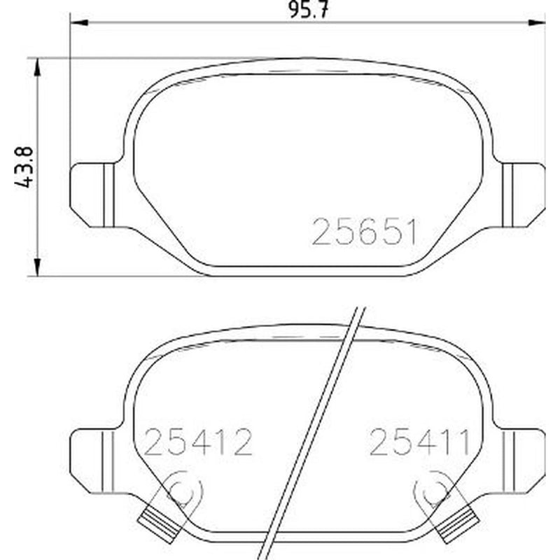 Brembo 4 x Rear Brake Pad Set P23151