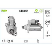 Valeo Starter Motor 12V 2kW 12 Teeth 438352