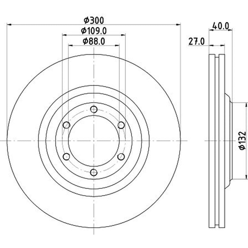 DON 2 x Internally Vented Front Brake Discs PCD18862