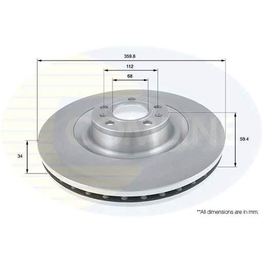 Comline 2 x Front Brake Discs ADC2607V