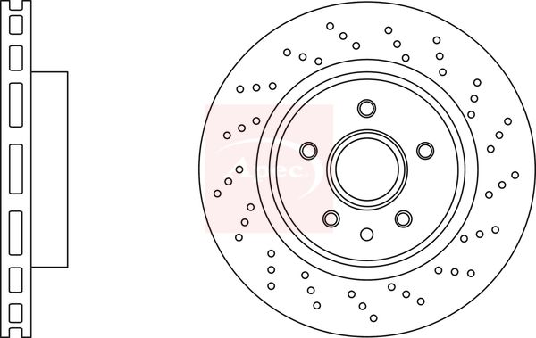 Apec 2 x Brake Disc Set Perforated/Vented