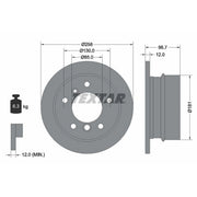 Textar 2 x Solid Rear Brake Discs 92137503