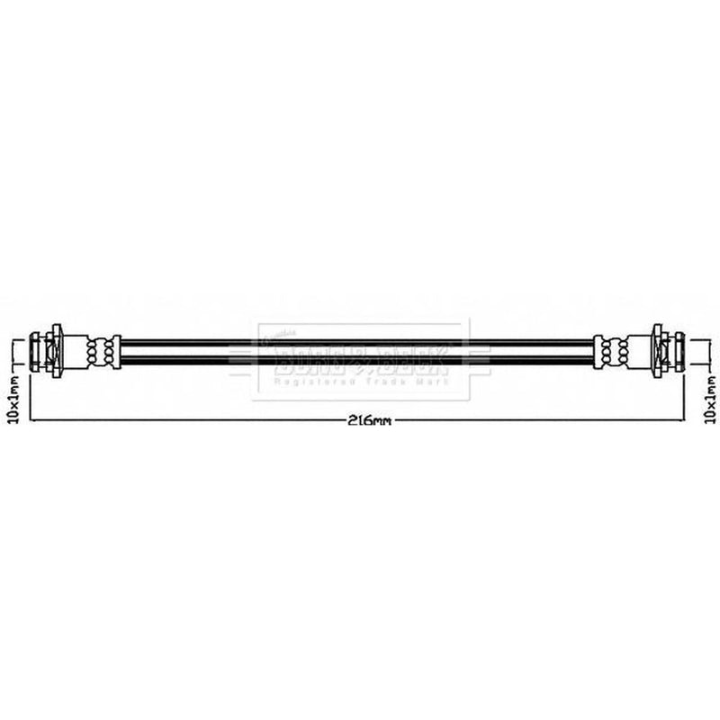 Borg & Beck Brake Hydraulic Hose Line Rear Left BBH8384