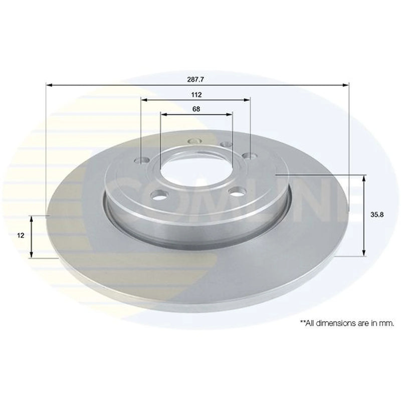Comline 2 x Solid Rear Brake Discs ADC1468
