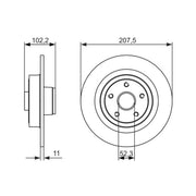 Bosch 2 x Solid Rear Brake Discs 0 986 479 724