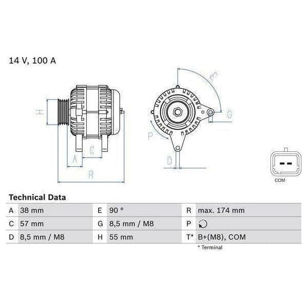 Bosch Reman Alternator 8320 0986083200 Bosch  - Town Parts