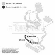 Borg & Beck Intercooler Turbo Charge Air Hose BTH1398