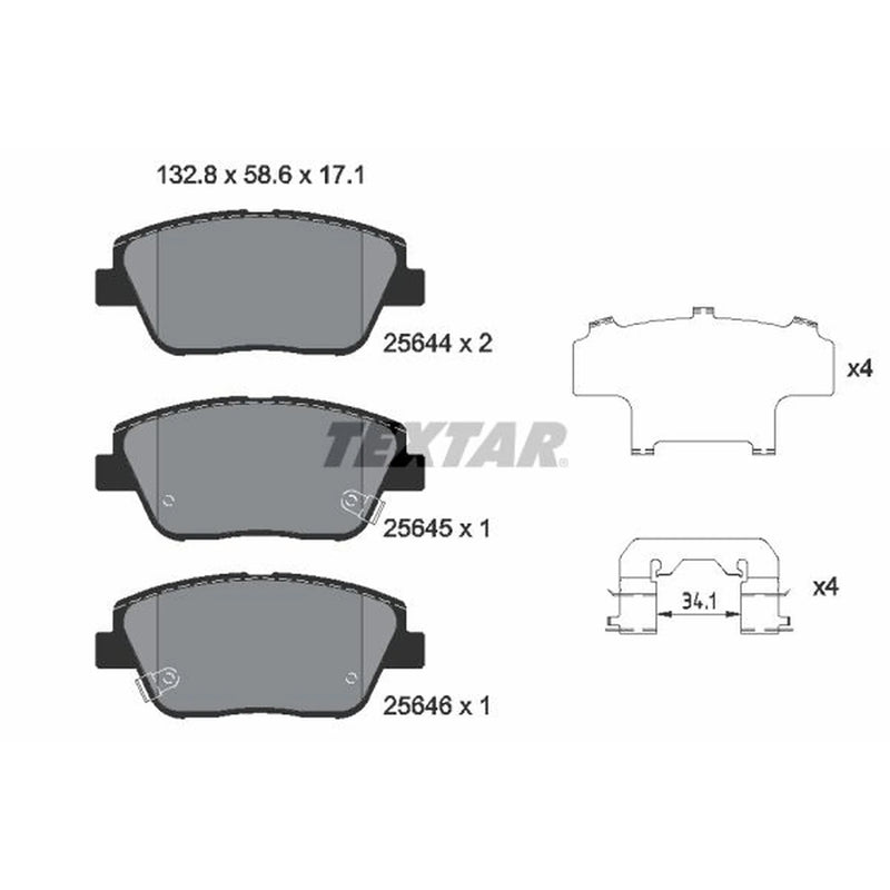 Textar Front Brake Pad Set 2564401